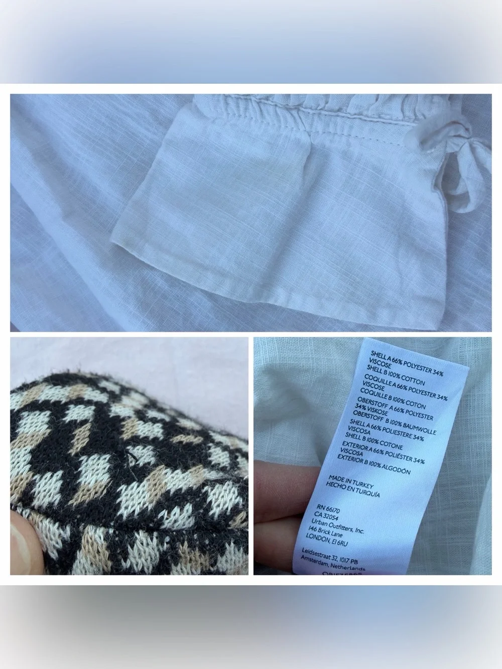 By Anthropologie Layered Jacquard Vest & Blouse, Puff Sleeve Office Streetwear